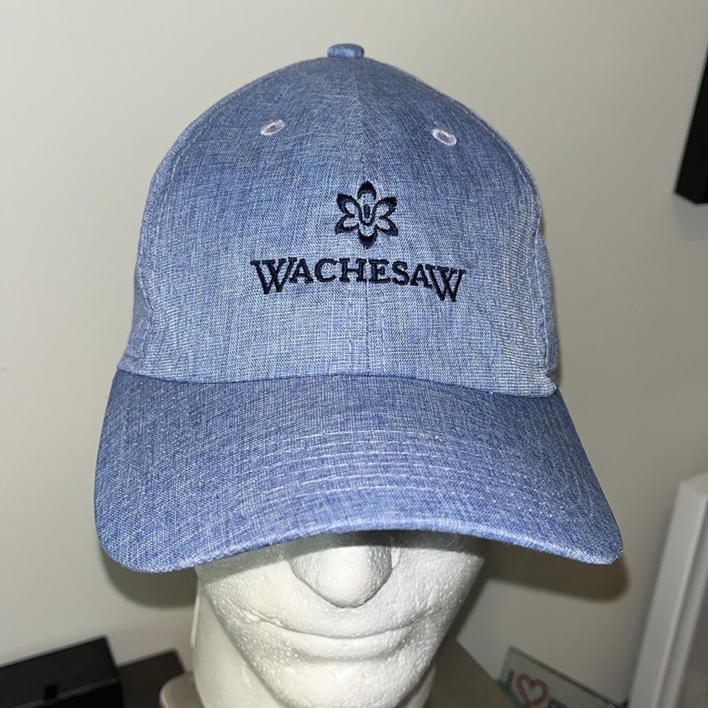 New Wachesaw Golf Country Club South Carolina Blue Chambray Polyester Cap Hat